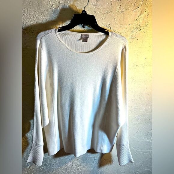 Chicos sweater ivory/ cream size 1-Chicos: small/ med- oversize, lovely sleeves - Picture 1 of 7